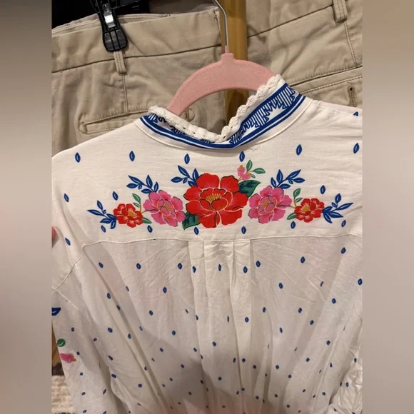 FARM RIO (NWT): White Floral Dress/Swim Coverup - Picture 2 of 6